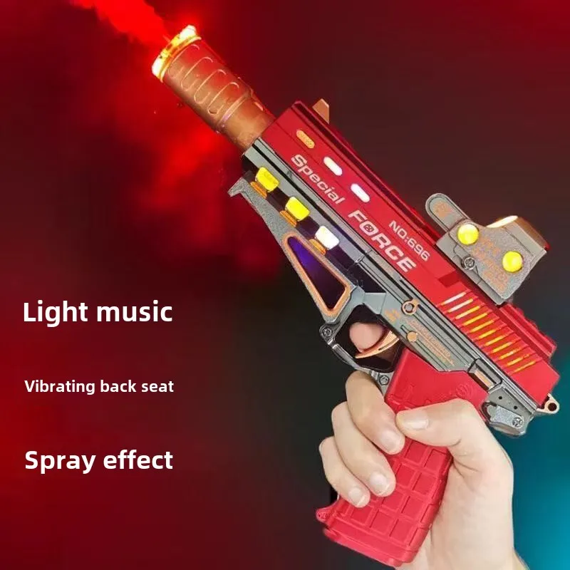 Neue Elektrische Sound Licht Pistole Spielzeug Kühlen Spray Wasser LED Licht Kampf Vibration Sound Wirkung Maschinenpistole Junge Baby Spielzeug