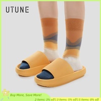 UTUNE 4.5CM Sandal Slides Women Men Couple Thick Sole Soft Indoor Platform House Shoes Men Bathroom Home Summer EVA Non-slip San