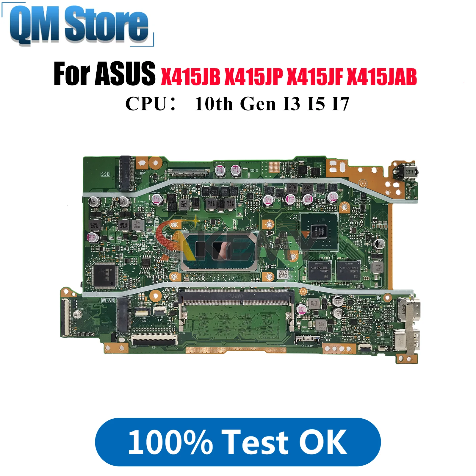 

X415JP Материнская плата для ноутбука ASUS VivoBook X415J V4200J V5200J X415JAB A416J X415JF X415JP Материнская плата с процессором I3 I5 I7 в порядке