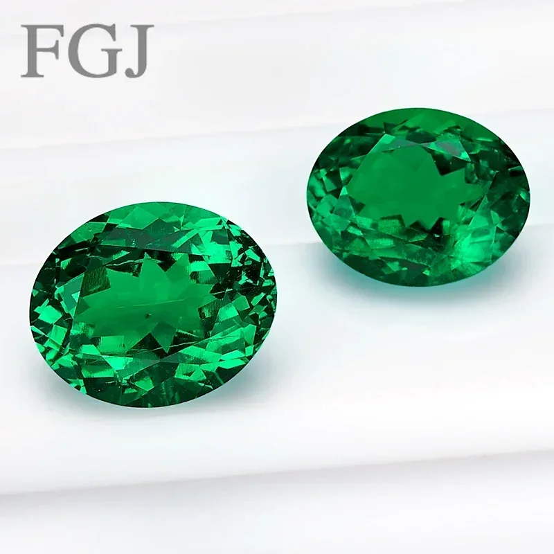 New Promption Lab Grown Colombia Emerald Oval Shape Green Color Gems For Diy Jewelry Earrings Material Selectable AGLCertificate