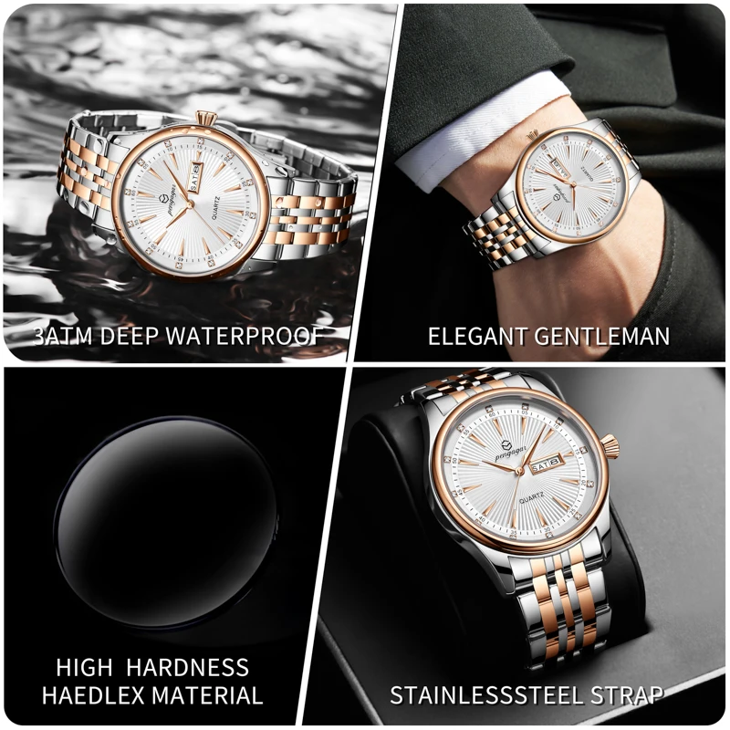 PENGAGAR Top Brand Luxury Fashion Diver Watch Men 30ATM Waterproof Date Clock Sport Watches Mens Quartz Wristwatch Relogio
