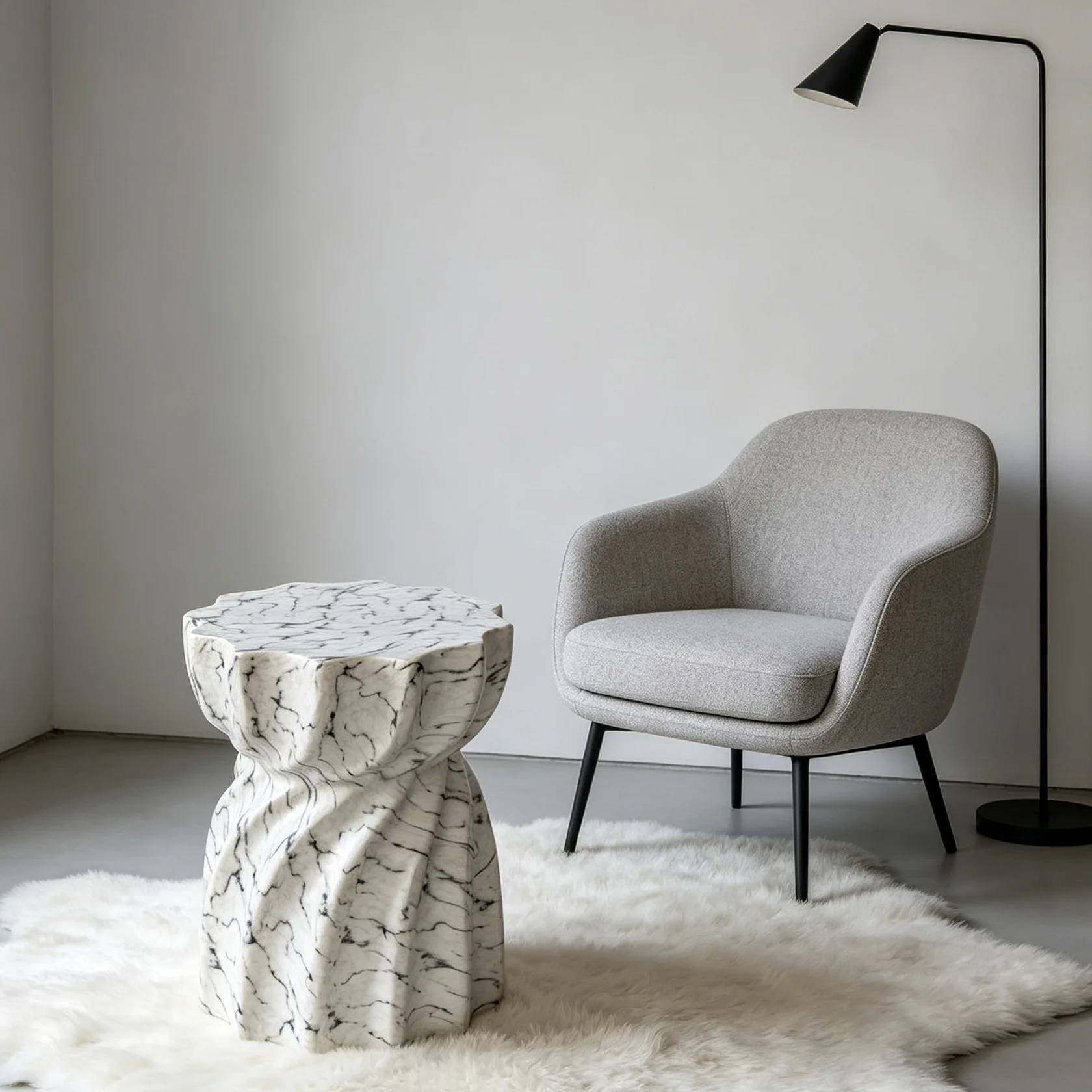Nordic cement imitation marble coffee table reinforced concrete modern simple side few hotel bed and breakfast bedside table cor