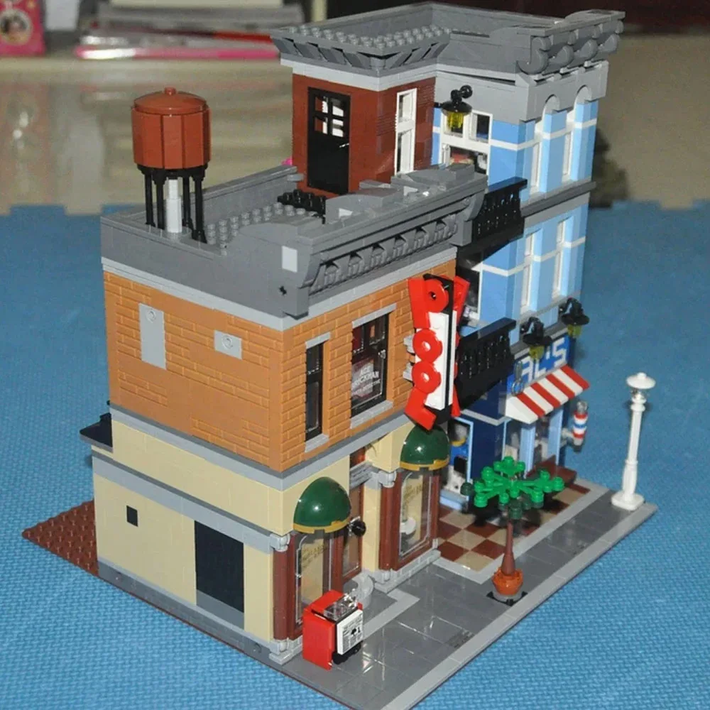 IDEAS creativi famoso street view Bank Grand hall MOC Set compatibile 10224 blocchi di costruzione con figuer Giocattoli gifis Natale