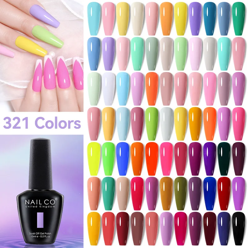  NAILCO 15 مللي جل طلاء الأظافر 333 ألوان شبه دائمة الصلبة مسمار الفن هلام الهجين الورنيش نقع قبالة UV LED هلام لقاعدة معطف فوقي #1