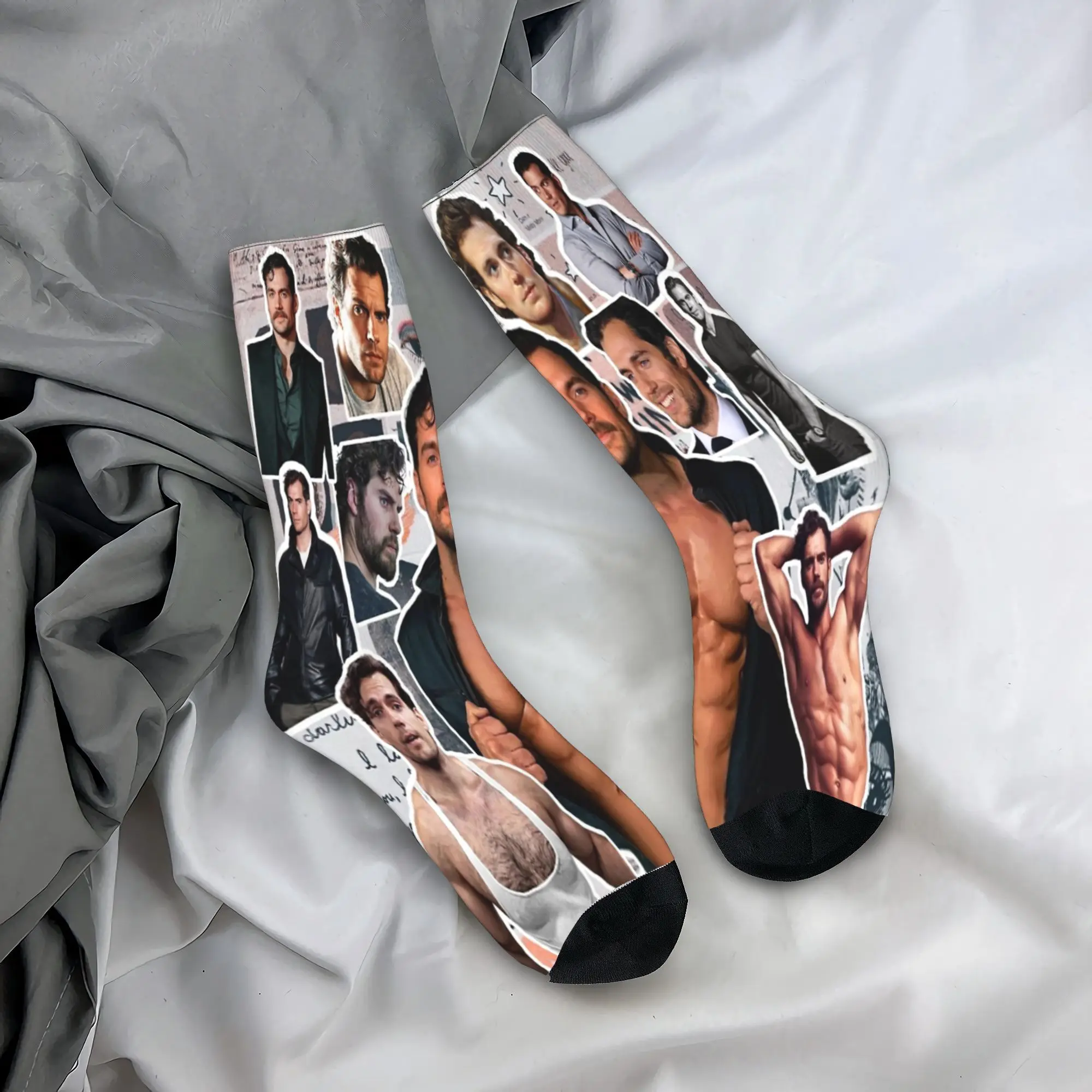 Chaussettes Rhythm Ry Cavill pour hommes et femmes, collage de photos, chaussettes amusantes respirantes, meilleur cadeau d'urgence