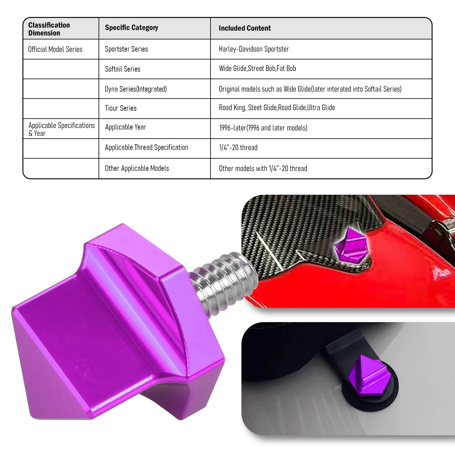 

Подходит для Harley Sportster 1200 883 Softail Dyna CVO Road Glide CVO Street Glide Модели Аксессуары для мотоциклов Болт сиденья Заглушка Винт