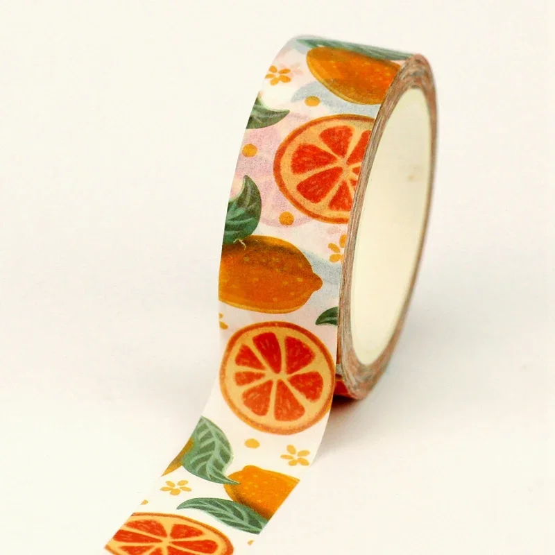 

Новинка, 1 шт., 10 м, деко, милая, оранжевая, лимонная, фруктовая лента Васи для рукоделия, скрапбукинга, ведения журнала, клейкая маскирующая лента, канцелярские принадлежности