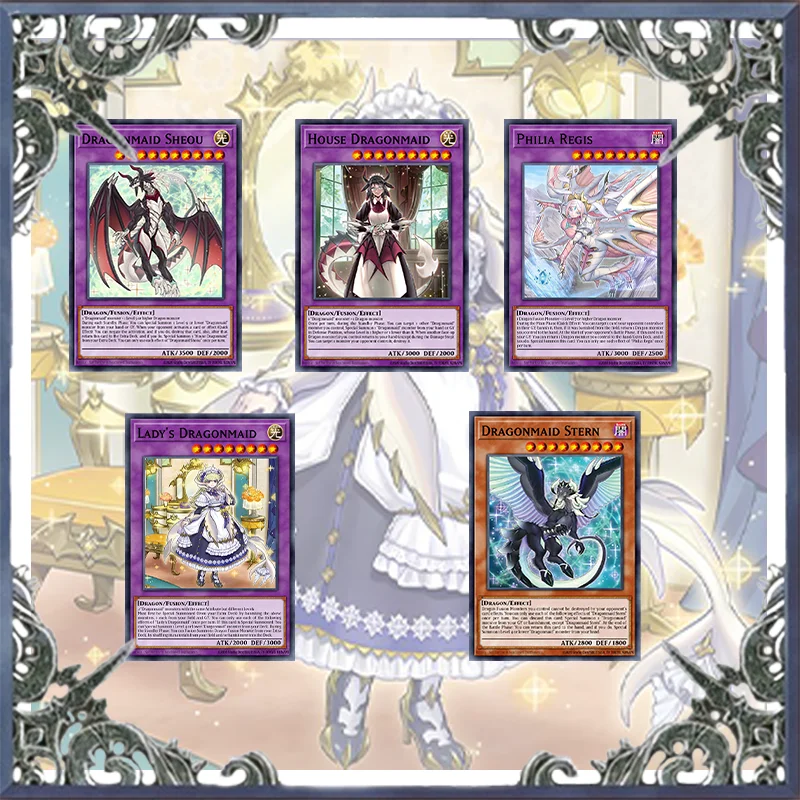 

70pcs Dragonmaid Yugioh Card Game Deck Easy Play Not Original Lady's Dragonmaid