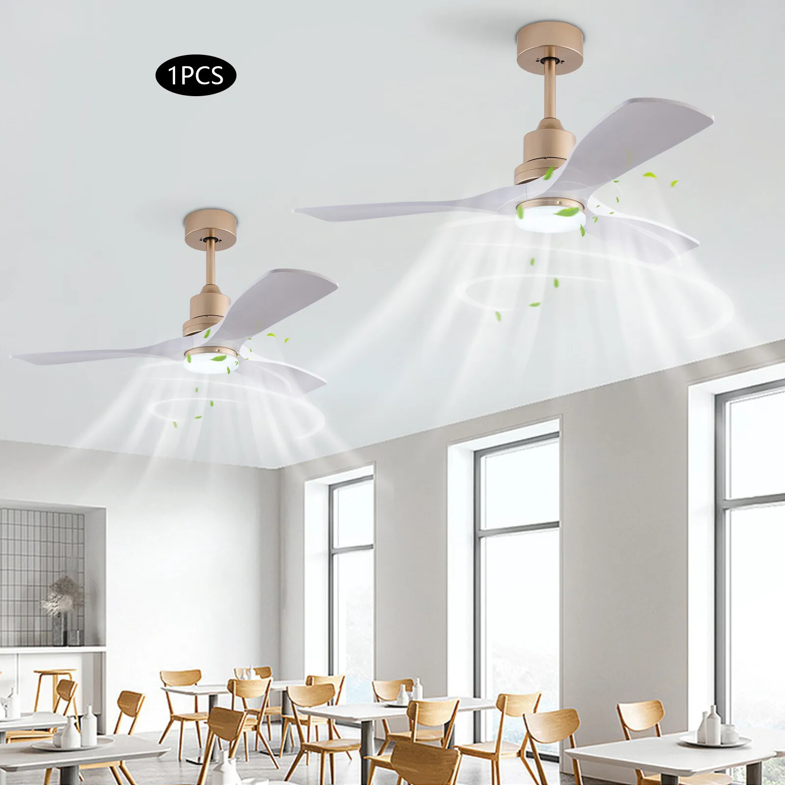 

Low Noise Indoor Lighting Fixtures Remote Control 48" Led Ceiling Fan Light