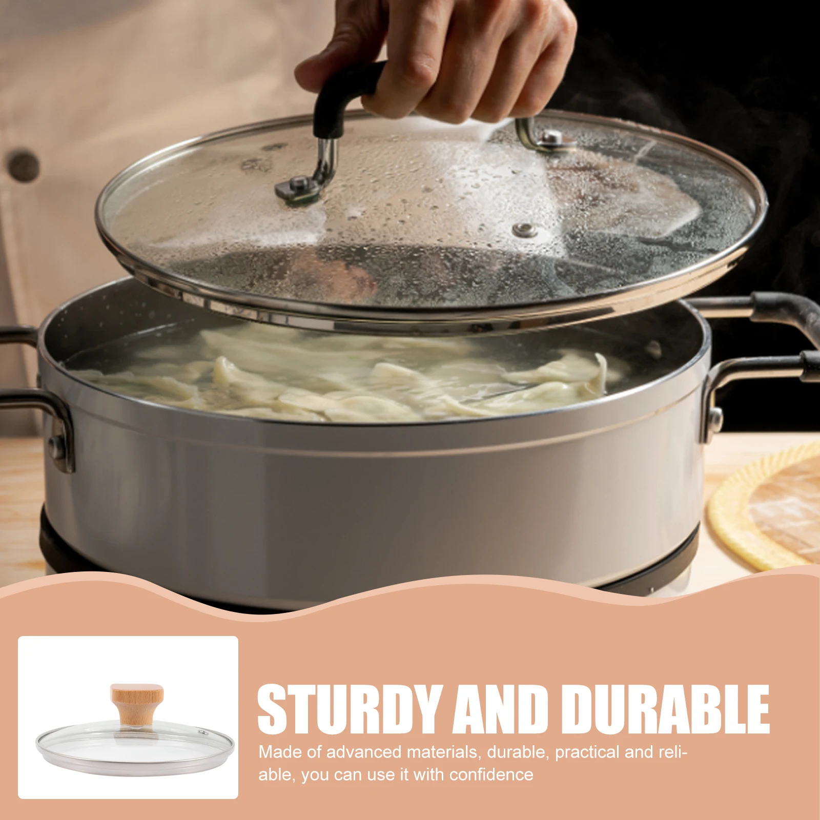

Universal Pot Glass Cover Washable Replacement Lid For Pan Wok Milk Jar Kitchen Cookware Household Transparent