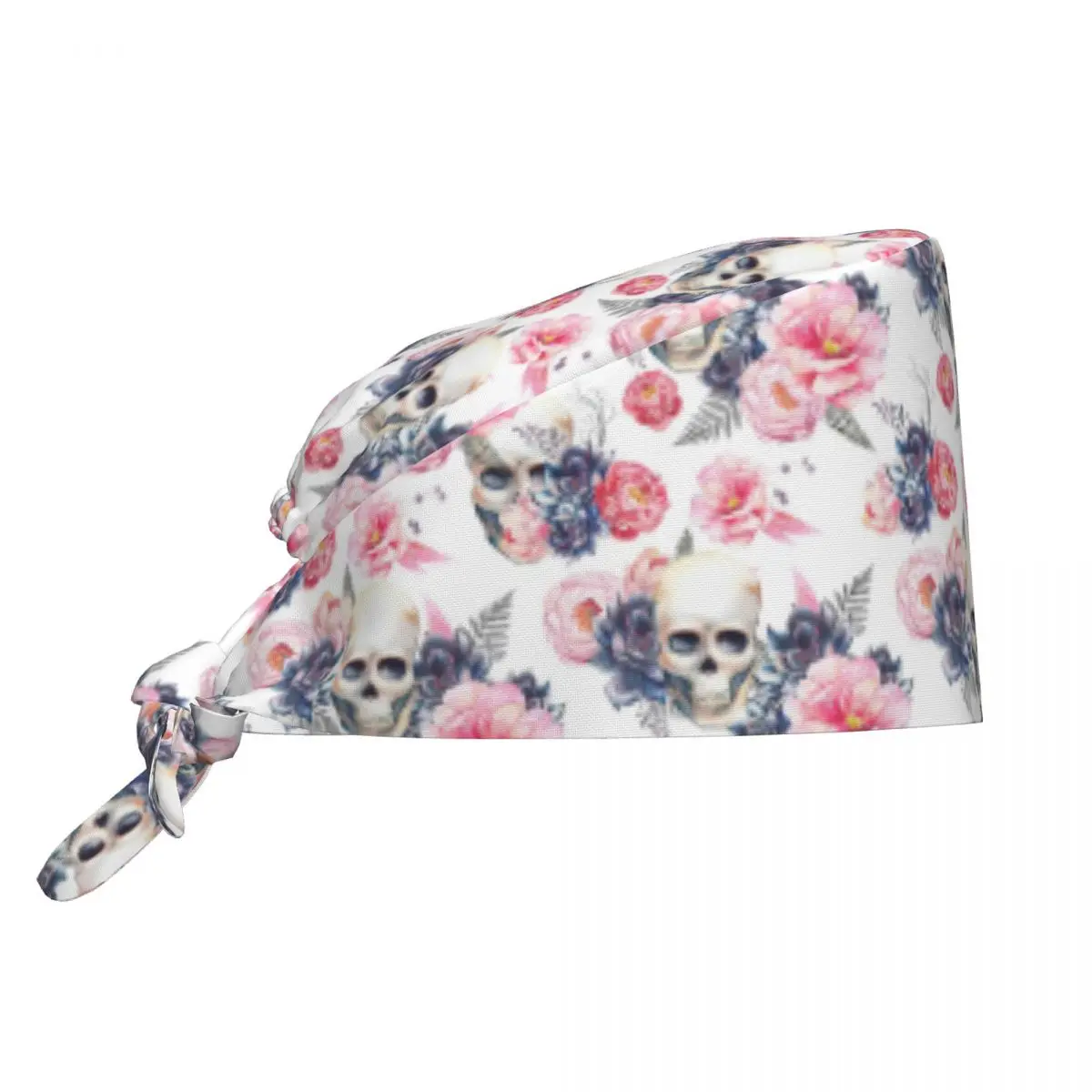 Floral Skull Scrubs Hat Vintage Vintage Beauty Pet Vet Surgical Caps Men Women Nurse Dentist Spa Work Hats Cap
