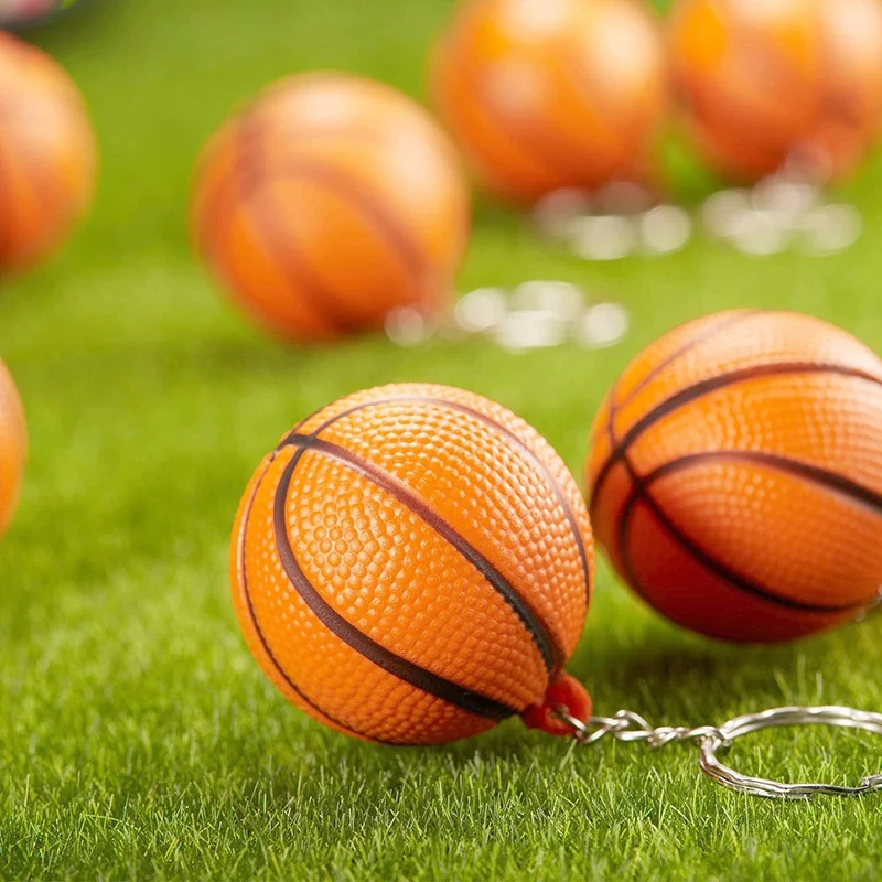 20 Pack Basketball Ball Keychains For Party Favors,Basketball Stress Ball,School Carnival Reward,Sports Centerpiece