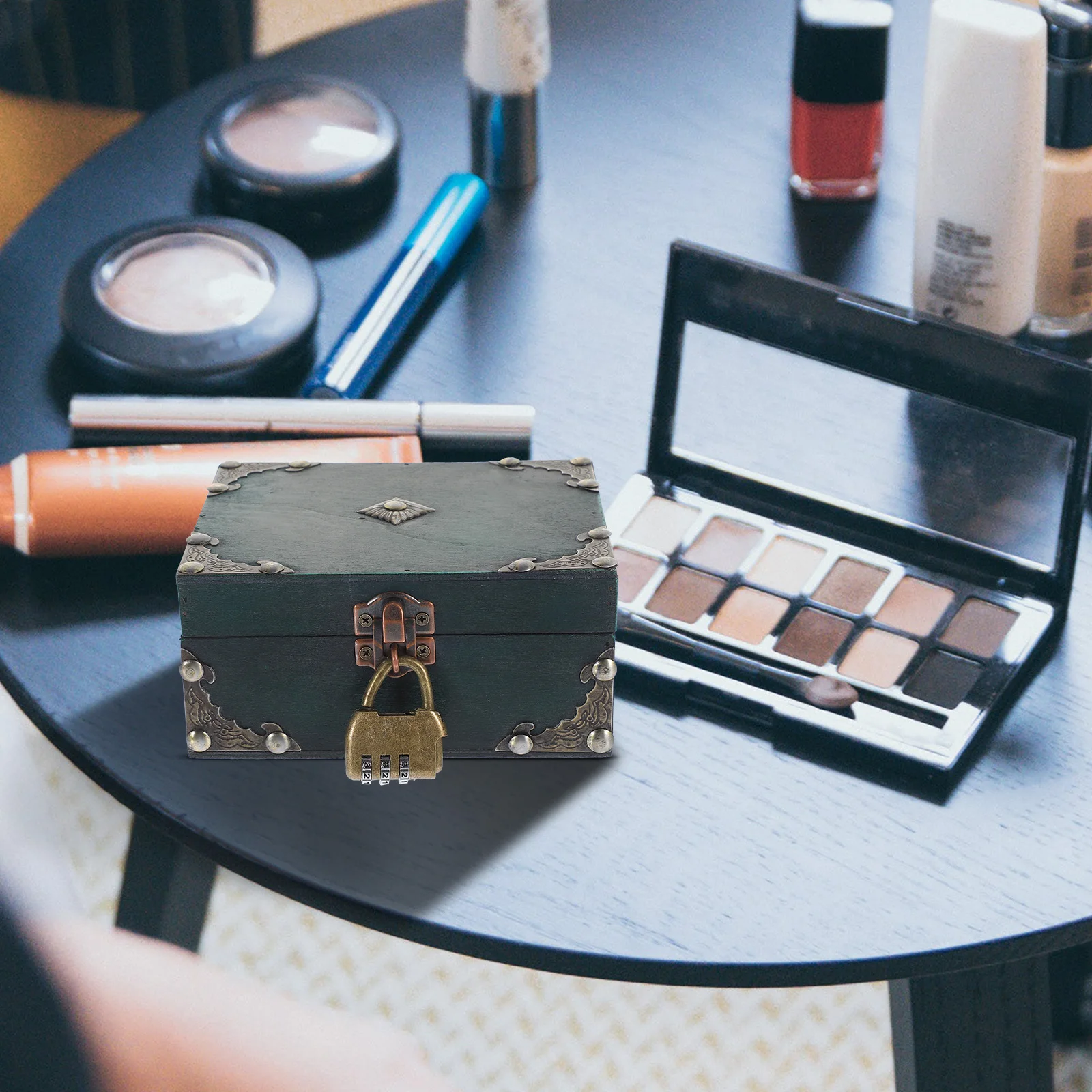 

Vintage Storage Box Wooden Jewelry Organizer For Earrings Rings Necklaces Trinkets Decorative Case Home Desktop Display