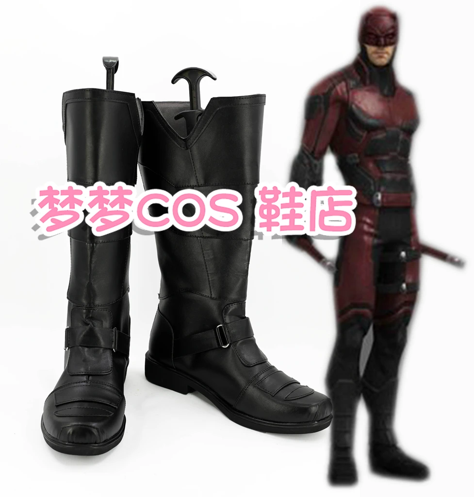 Daredevil – chaussures de Cosplay Matt Murdock, bottes de super-héros pour hommes et garçons, bottes faites à la main pour Halloween et carnaval