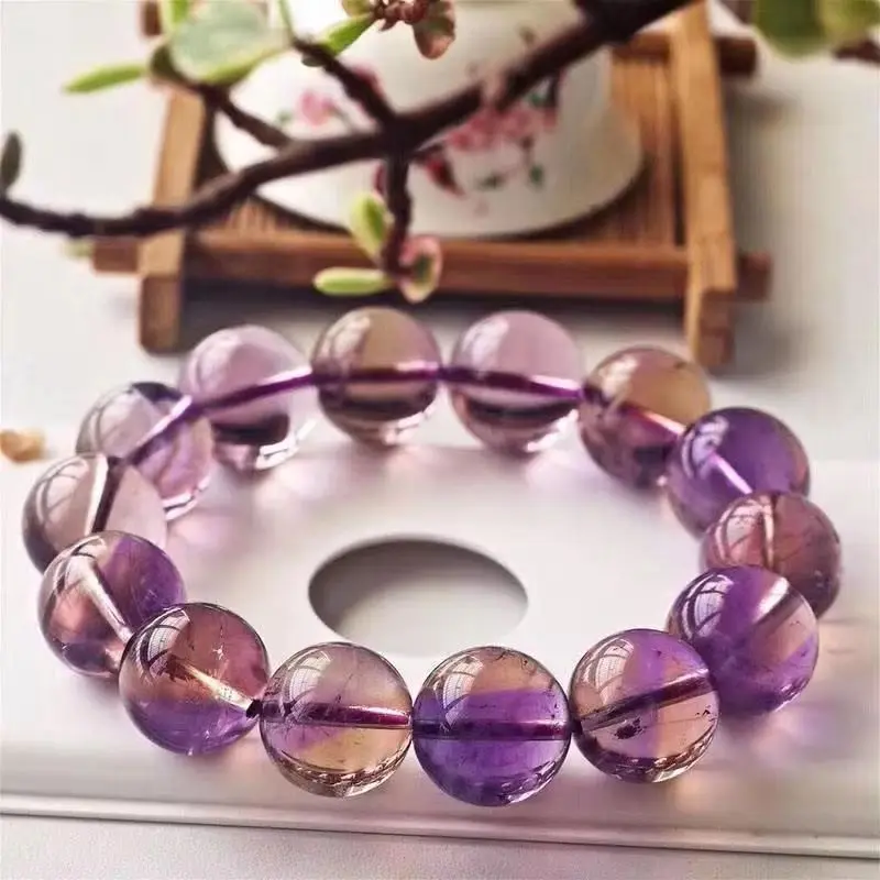 Amethyst Beads Raw Stone Balls Piedras Energy Bangle Purple Jewelry for Women Organic Decorative Wholesale Accessories