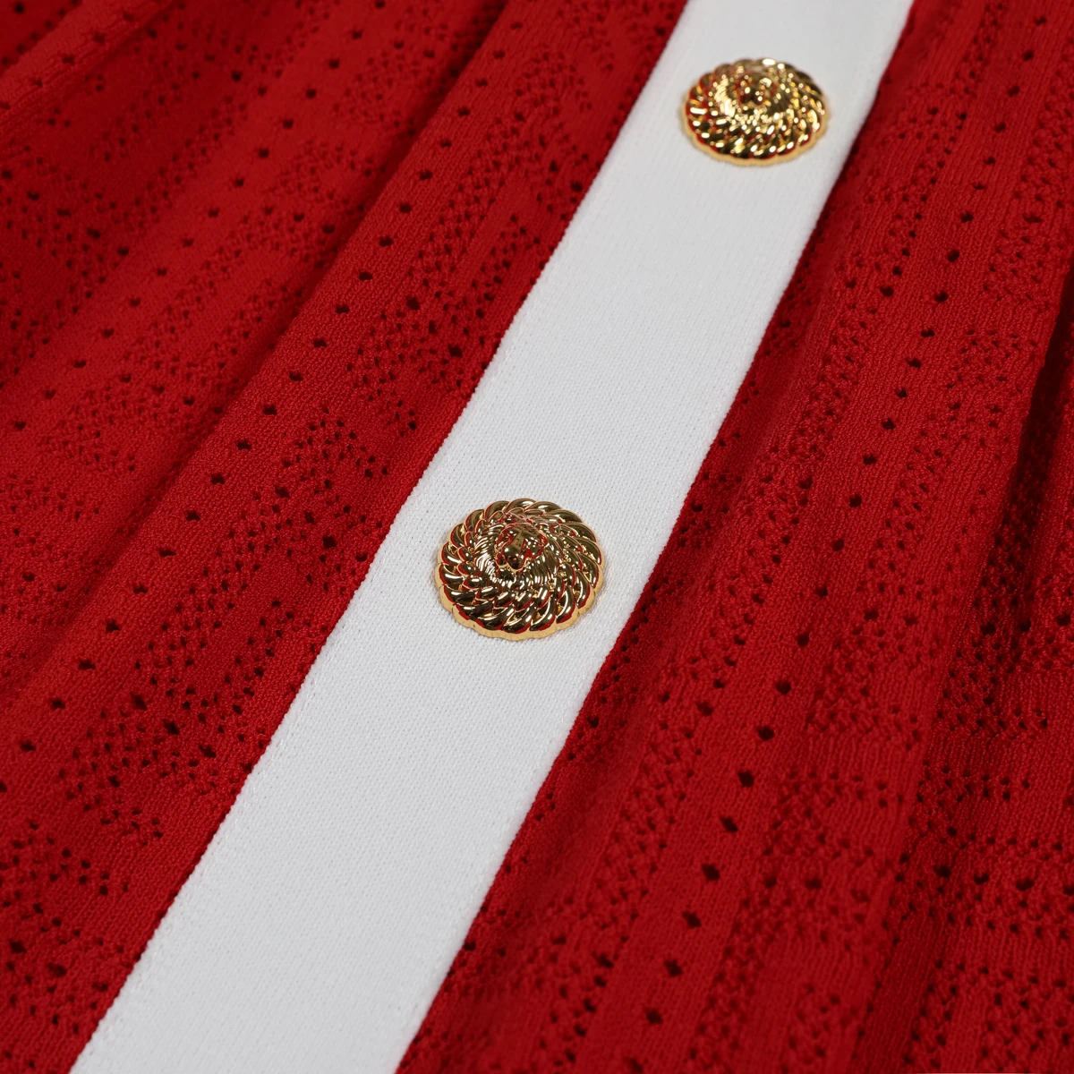 Spring And Summer New Fashionable Women's Knitted Ten Thousand Character Pattern Socialite Button Round Neck Sleeveless Dress