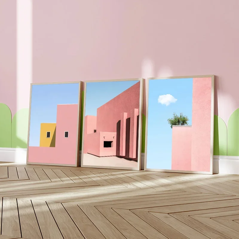 2023 بساطتها الشعبية الدوبامين معكرون اللون بناء المشارك قماش اللوحة والمطبوعات جدار صورة فنية لغرفة ديكور المنزل هدية