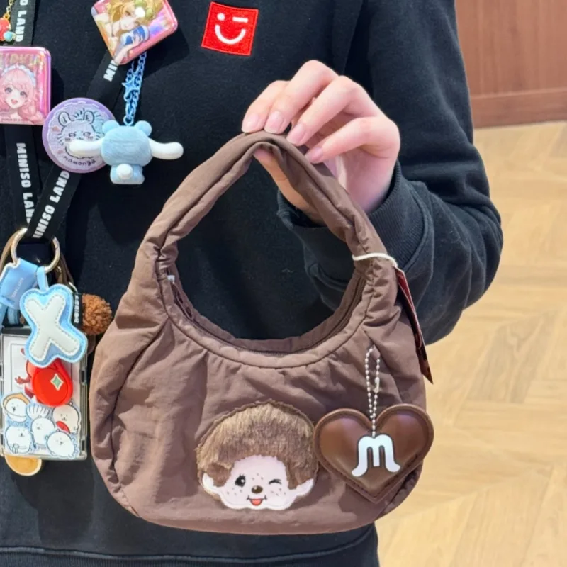 Hot Kawaii Monchhichi Series Cute Handbag Cartoon Character Creativity Portable Small Item Storage Bag Women Shoulder Bag Gift view 3