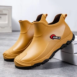 Men's Rubber Shoes for Fishing Husband Galoshes Work Safety Waterproof Rain Boots Man Non Slip Oil-proof Kitchen Shoes Footwear