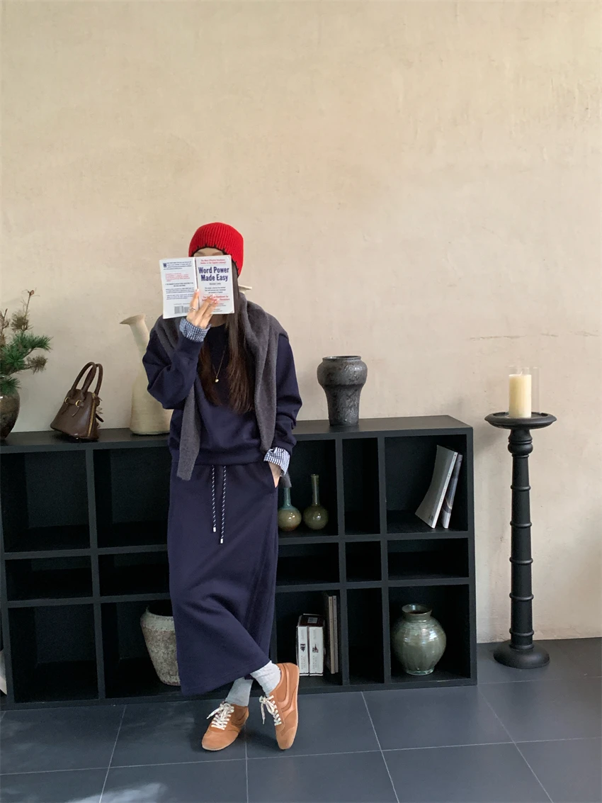 

Korean style Sweatshirt suit skirt two-piece female