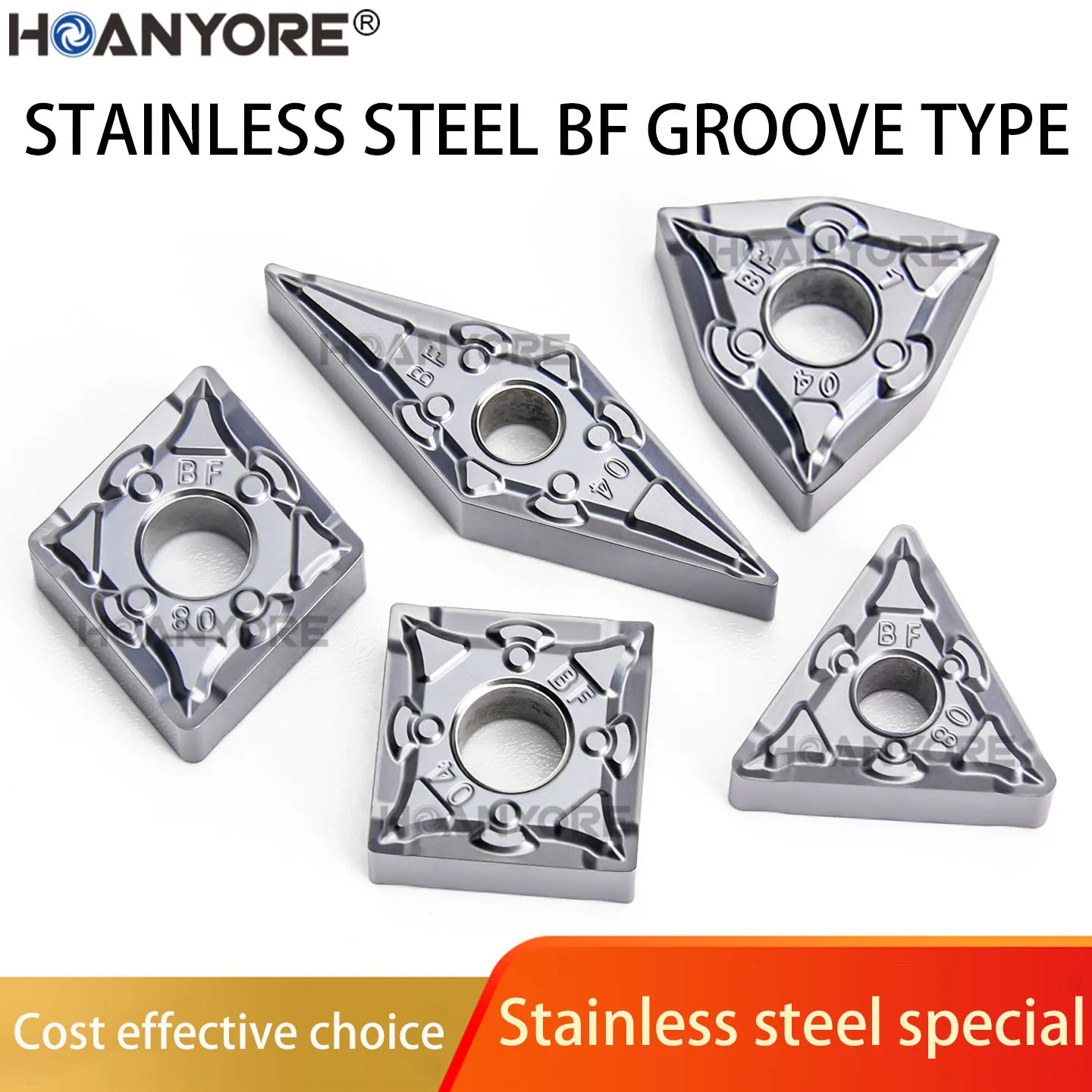 

Stainless steel peach shaped CNC blade chip breaking tool WNMG080404-BF BF strong chip breaking tool