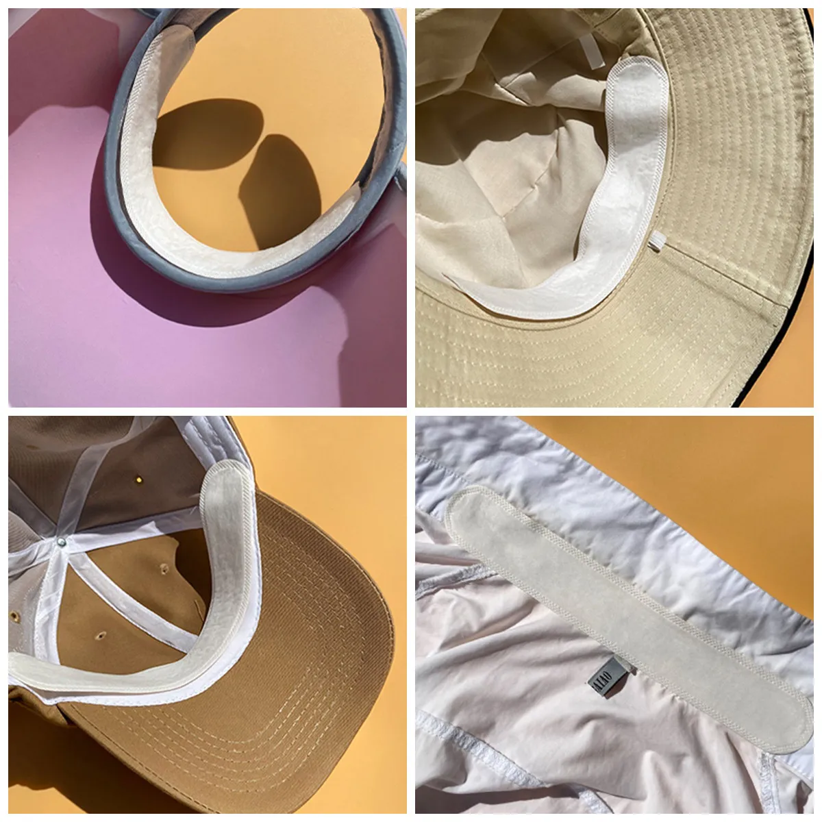 20Pcs Caps Sweatband Absorbent Hat Size Reducer Tape Cotton Paper Sweat Pad Quick Dry Sports Sweat Absorbing for Men Women