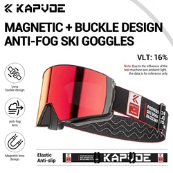Kapvoe Men Snow Goggles Snowboarding Skiing Mask Ski for Women Anti-Fog Lens Kit UV400 Protection Snowmobile Glasses Motorcycle