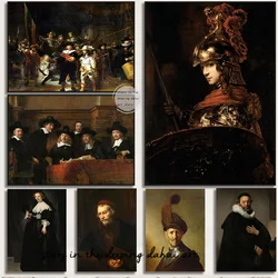 Vintage Painter  Artworks Rembrandt Van Rijn Portrait of Man Art Posters Canvas Painting Wall Prints Picture for Room Home Decor