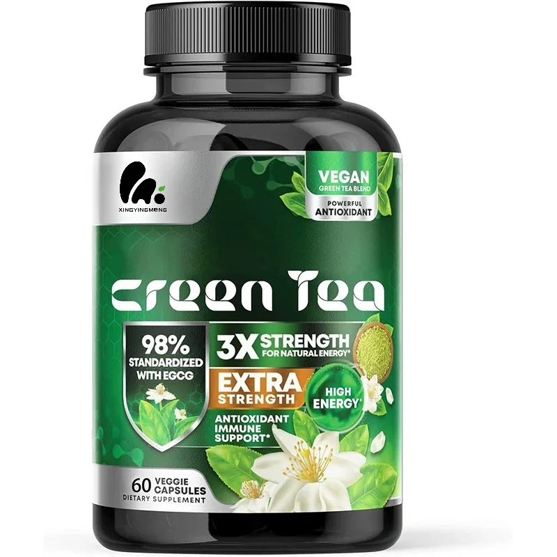 Green Tea Extract 1000mg, Containing 98% Polyphenols, 75% Catechins Supplement, Natural Energy Support 60 Capsules