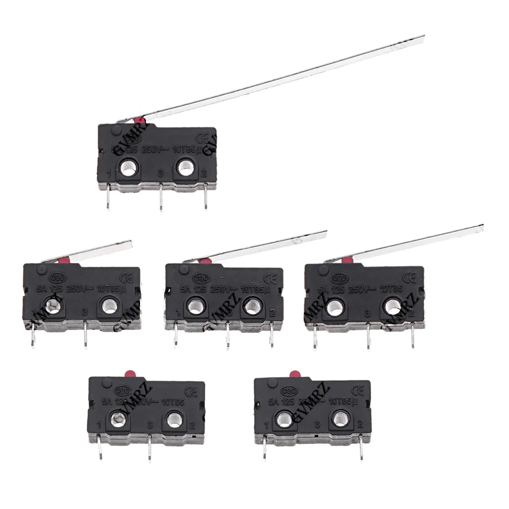 10PCS No Nc 2/3Pin Roller Arc Rod Quick Button Switch Micro Switch Copper Contact 5A 125/250V Mini Limit Switch
