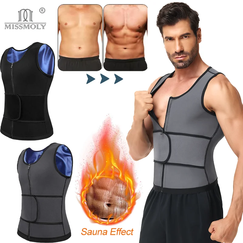Men Shapewear Body Shaper Waist Trainer Vest Slimming Shirt Sauna Sweat Faja Compression Undershirt Fat Burner Workout Tank Tops