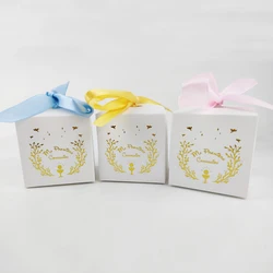 20 pieces 6.5x6.5cm Ma Première Communion Small Gift Box For France Kids First Communion Party Decoration Box