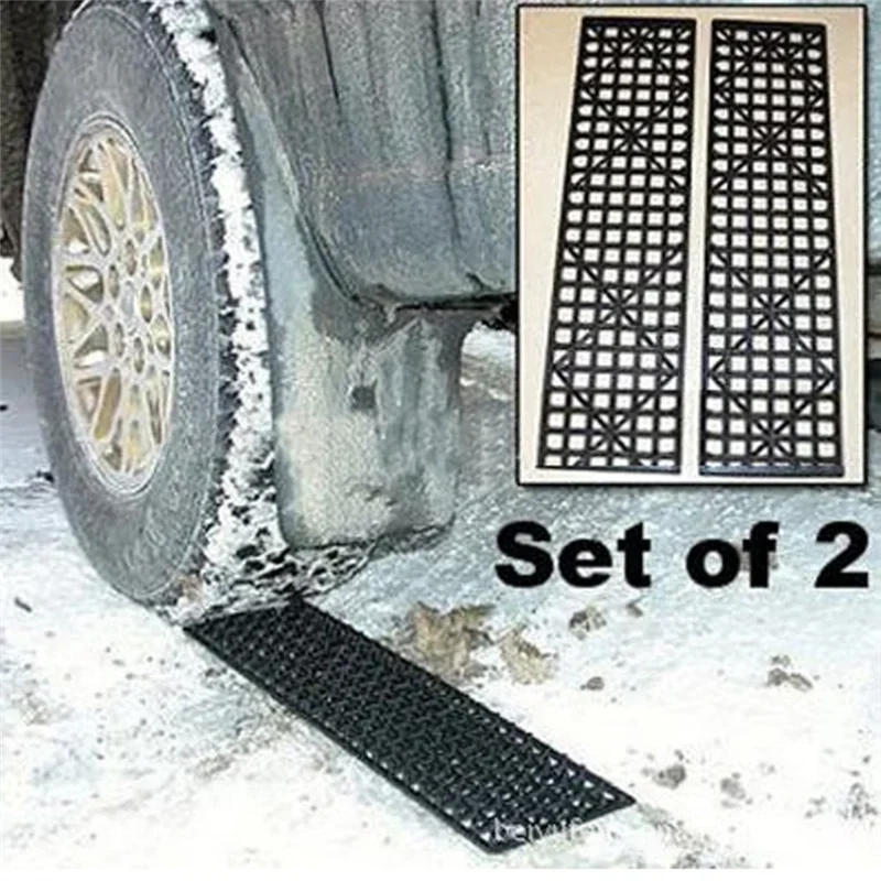 For Car Snow Mud Off Road 2Pcs Foldable Durable Tire Traction Skid Plate Nonslip Mat Wheel Emergency Accessory