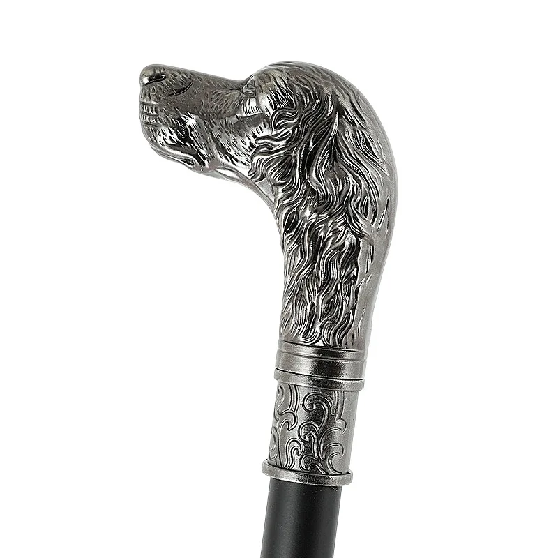 Bronze Dog Head Luxury Decorative Walking Stick Canes For Men Fashion Elegant Walking Cane Man Vintage Hand Walking Stick