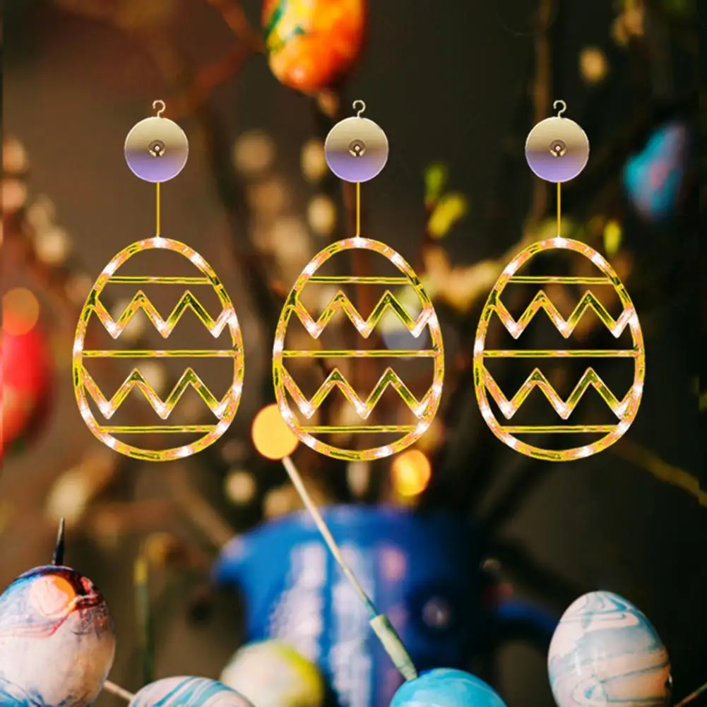 Glass-mounted Easter Light Colorful Easter Egg Led Light Window Decoration for Festive Atmosphere Adjustable Sucker for Easter