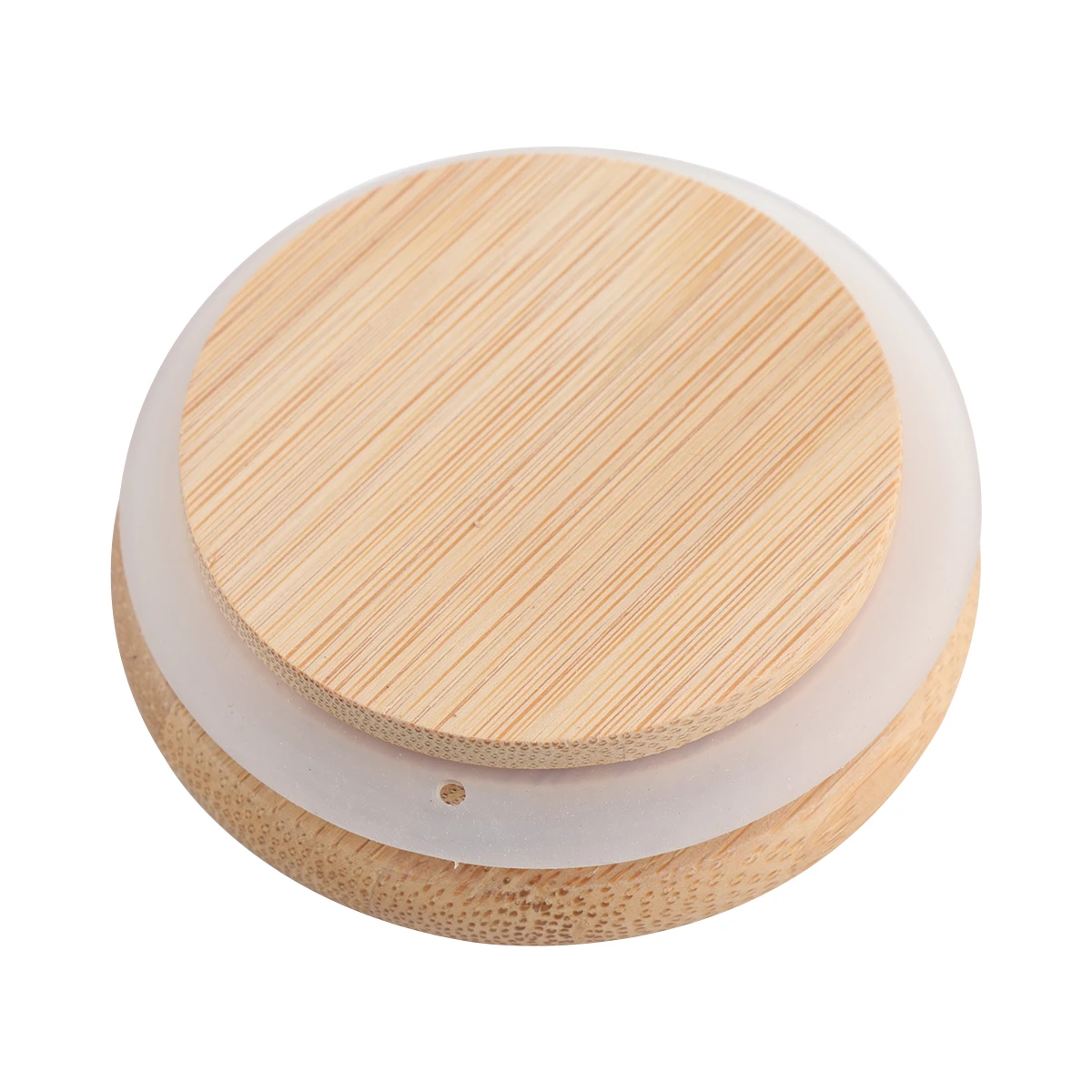 

380ml Clear Glass Container Sealed Canister Bamboo Lid Airtight Silicone Seal for Tea Coffee Bean 65x15cm Glass Jar