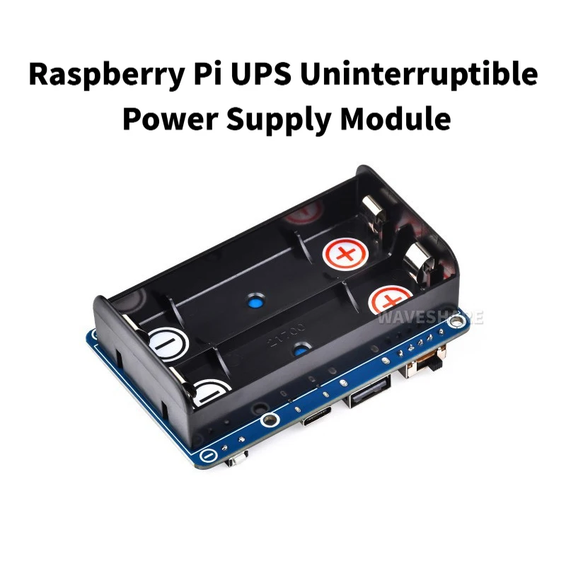Raspberry Pi UPS Uninterruptible Power Supply Module, 21700 Large‑Capacity Pogo Pin Version, Simultaneous Charge & Discharge 5V