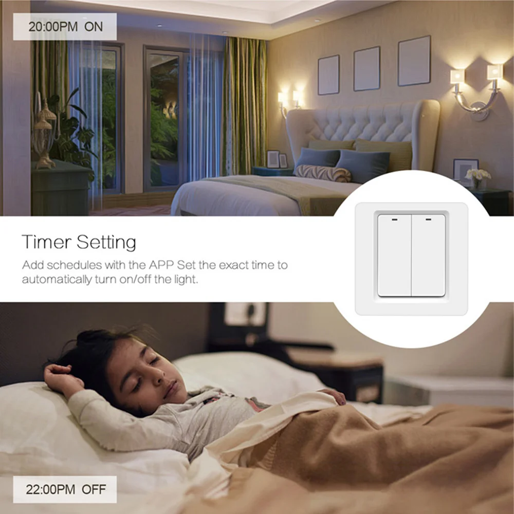 1~5SETS Innovative 2 Gang 1/2 Way Durable Stylish Design Eu Uk Standard Modern High-quality Bedside Switch Remote Control