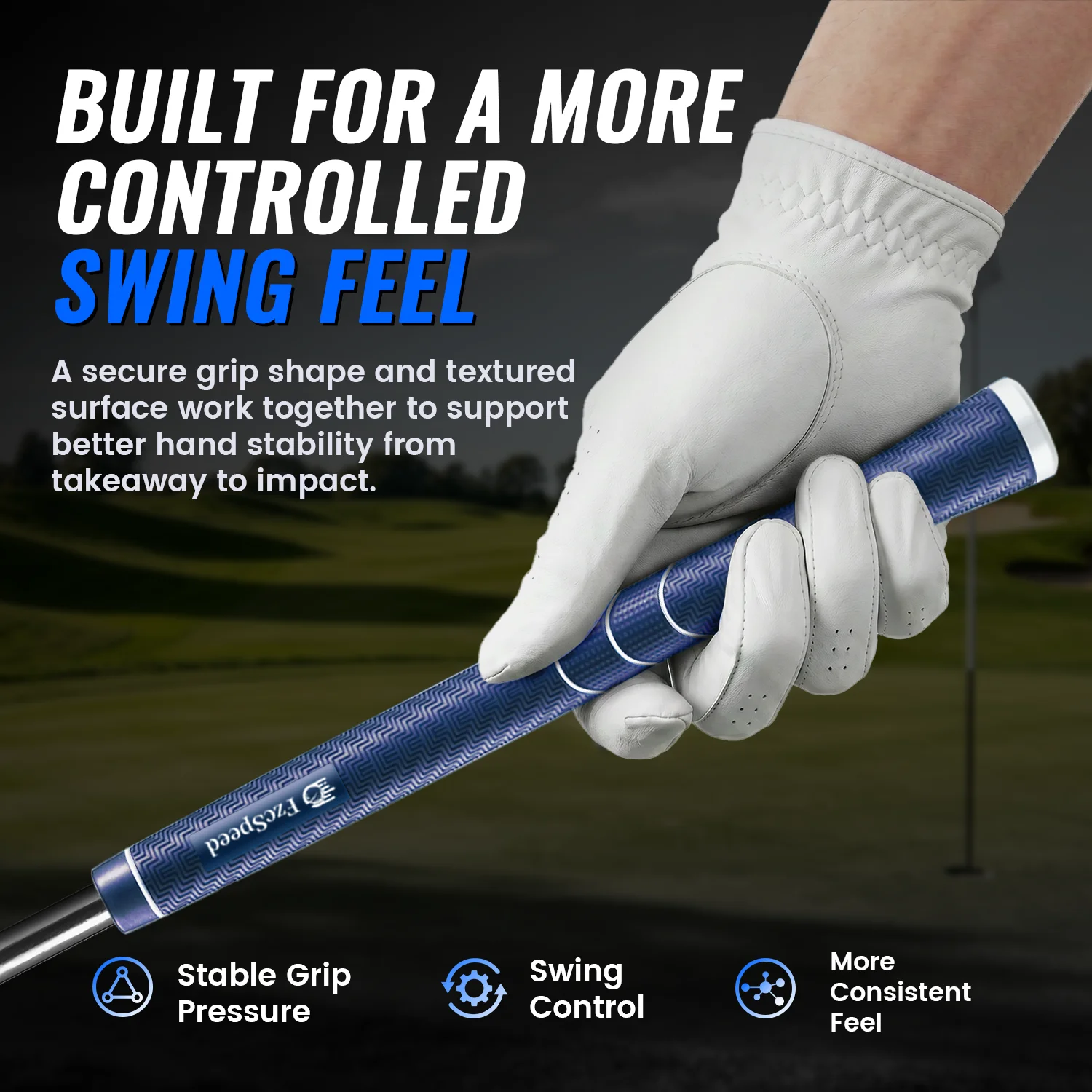 FzcSpeed Golfgriffe Weiche Gummi-Golfschlägergriffe mit Taper-Profil Rutschfest, Atmungsaktiv Standard-Golfzubehör für Männer & Frauen – Detail 8