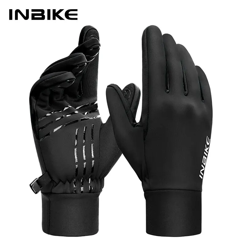 INBIKE Winter Fleece Cycling Gloves Warm Biking Glove for Riding for Men Women Bicycle Gloves Waterproof Touchscreen Accessori