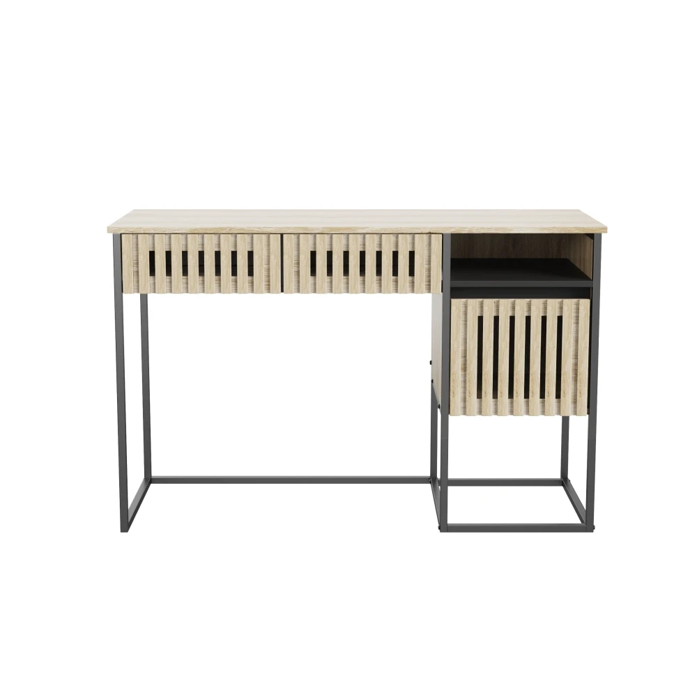 Desk,Computer Desk Dresser with Drawers / Storage Easy Assembly,Metal FrameModern Minimalist Vertical Stripe Element