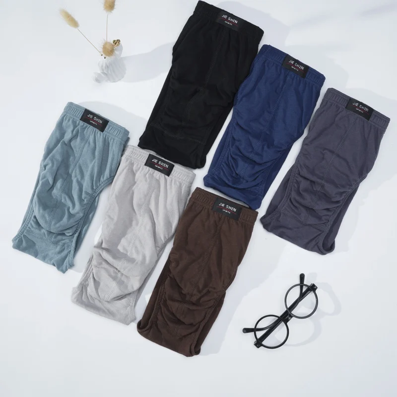 

Мужские однотонные хлопковые трусы, трусики размера плюс XL-5XL, нижнее белье, дышащие удобные трусы, 6-цветное простое нижнее белье