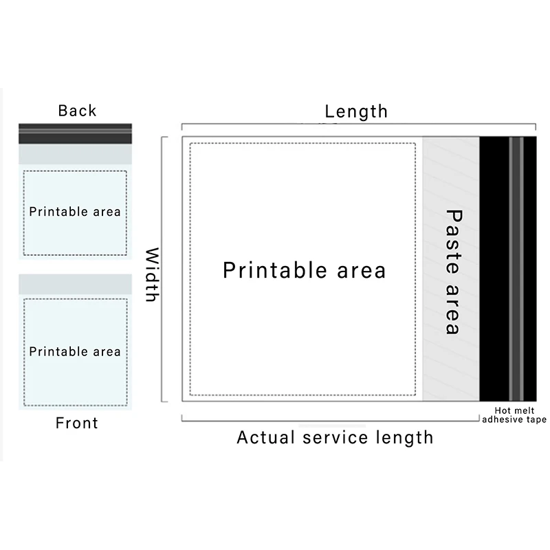 100PCS Custom Courier Bag Shipping Express Envelope Storage Mailing Bags Self Adhesive Seal Packaging Clothing Small Business