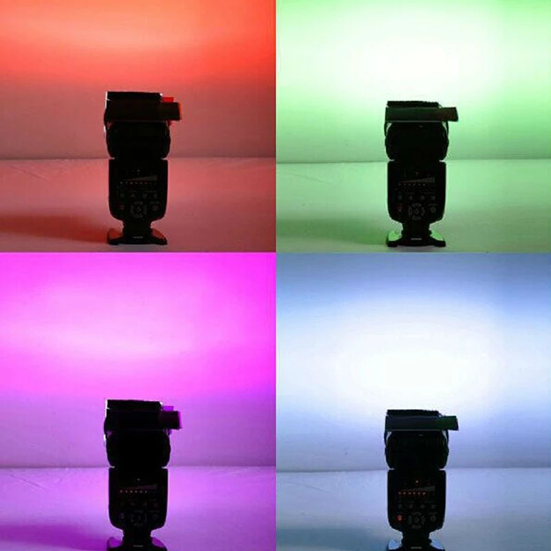 12 Colors/Set Flash Speedlite Color Filters Cards For Canon/ Nikon Camera Photographic Gels Filter Flash Speedlight