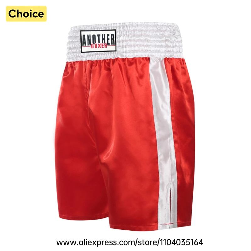 Rote Boxshorts Schnelltrocknend Satin Seitlich Geschlitzte Muay Thai Hosen Kampfsport Kickboxen Kampfshorts Gym Kampfsport Trainingskleidung