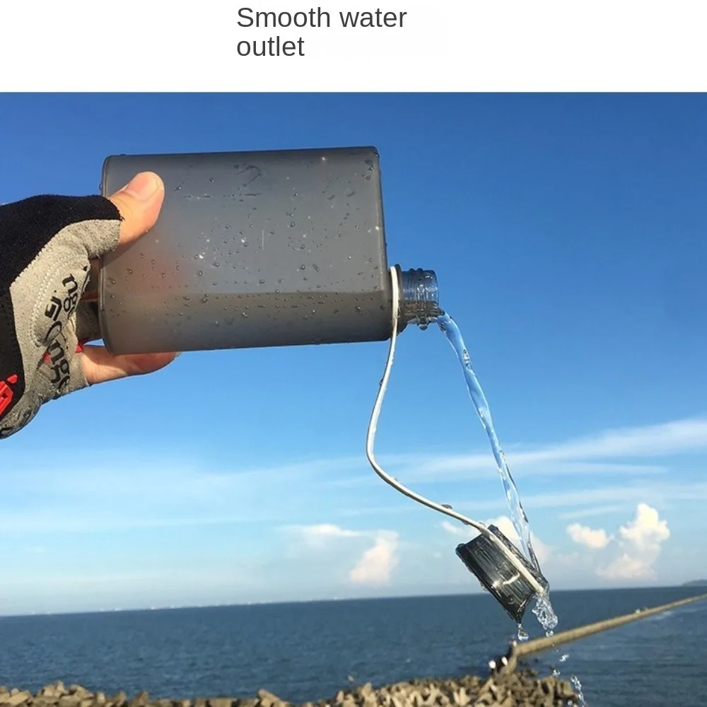 

380ML A5 Paper Water Bottle Square Portable Flat Drinks Kettle with Handle Matte Clear Travel Flask for Sports for Outdoor