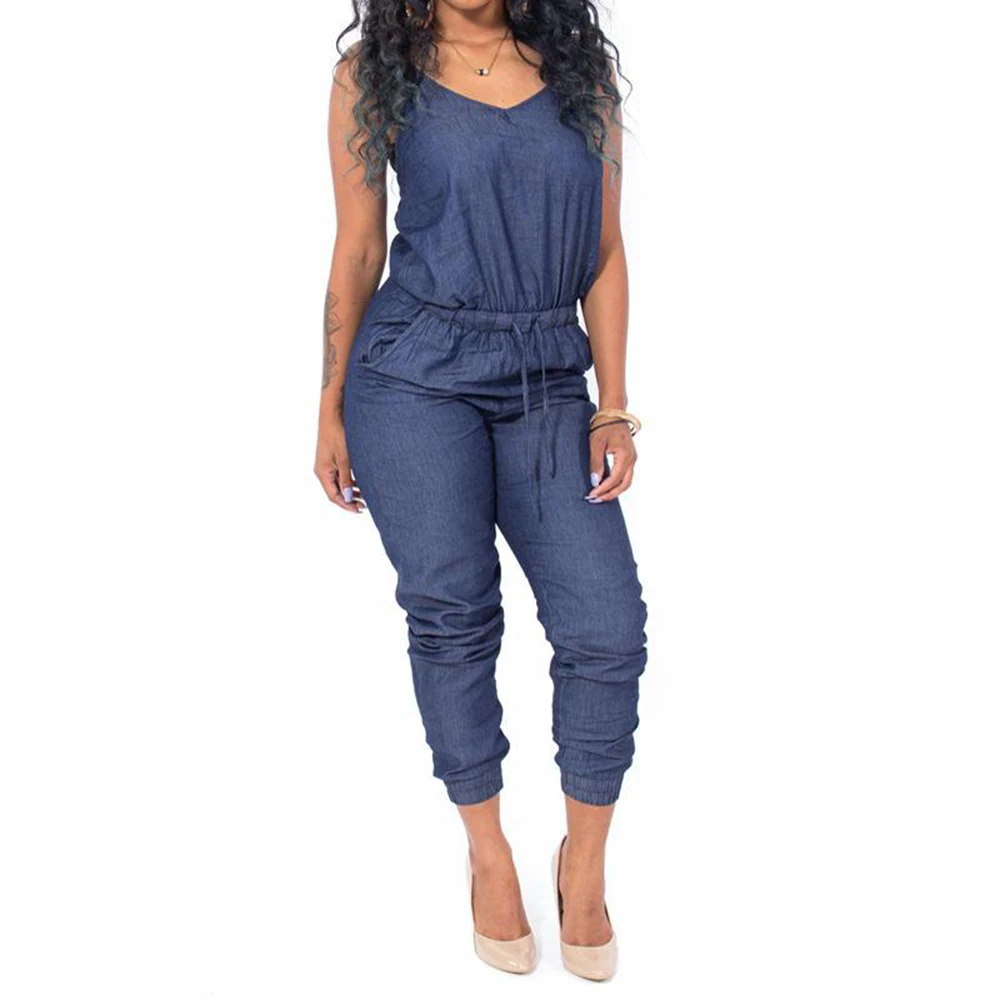 Women's Strapless Casual Ruched Capri Fashion Jumpsuit