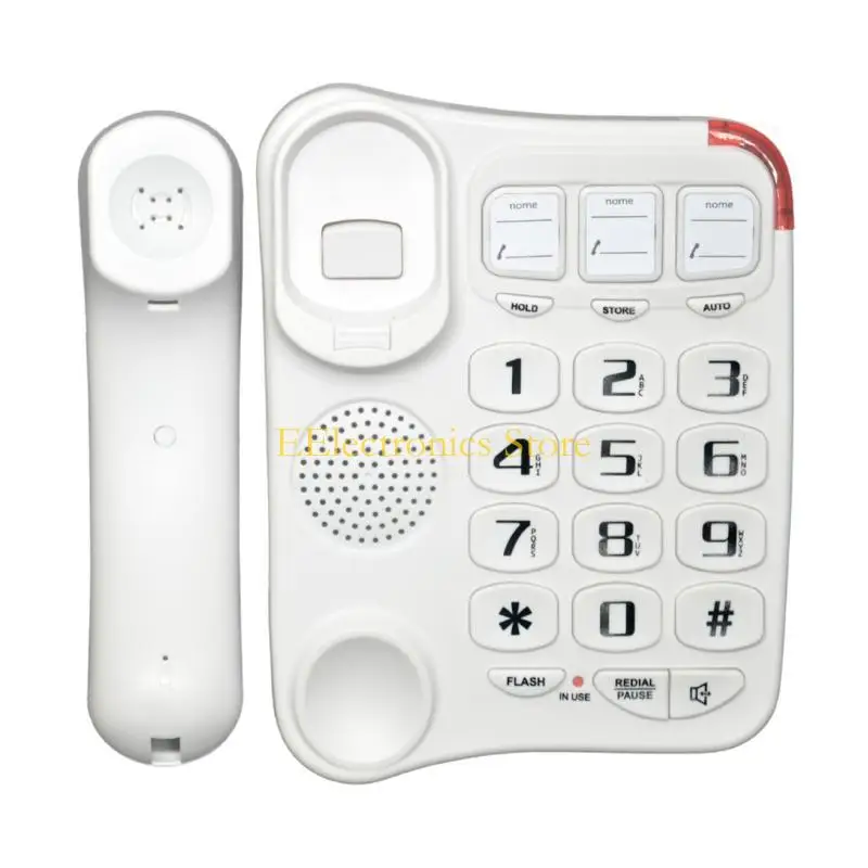 B03C Big Button Landline Phone Desktop Telephone Loud Ringtone Fixed Home Phone for Elderly and Visually Impaired