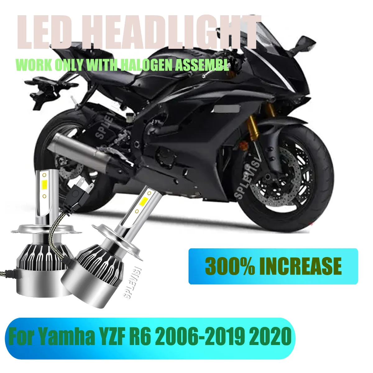 

H7 Motorcycle Headlight Bulb 6000K Daylight 45W 4500LM For Yamaha YZF R6 2006 2007 2008 2009 2010 2011 2012 2013 2014-2020