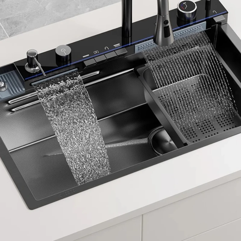 

N95P nano sink 304 stainless steel drifting rain large single tank kitchen thickened vegetable basin sink washing dishes